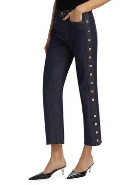 Anthropologie Generation Love Stephen Sheen Dark Studded Denim Jean, size 24